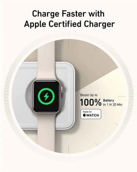 Бездротовий зарядний пристрій Anker MagGo Wireless Charging Station 15W 3-in-1 Pad White (B25M1321) - зображення 2