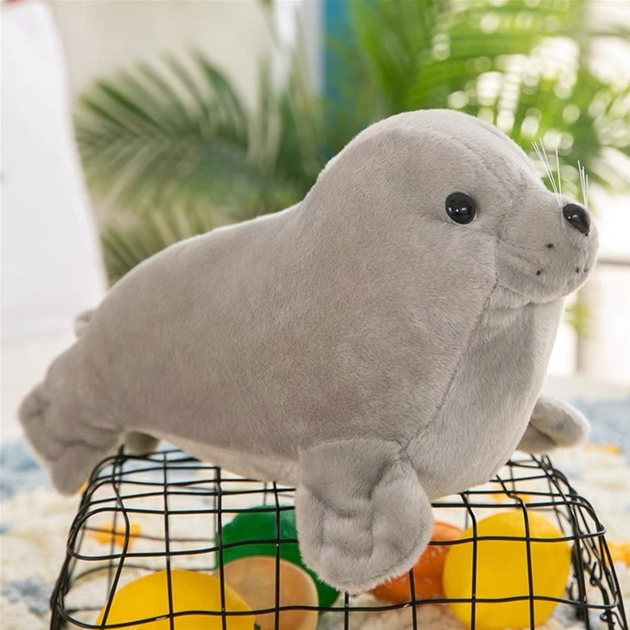 М'яка іграшка Lean Toys Тюлень Сірий 24 см 13831 (5905991033226) - зображення 2