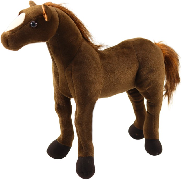 М'яка іграшка Lean Toys Кінь Темно-коричневий 40 x 37 см 13914 (5905991033776) - зображення 1