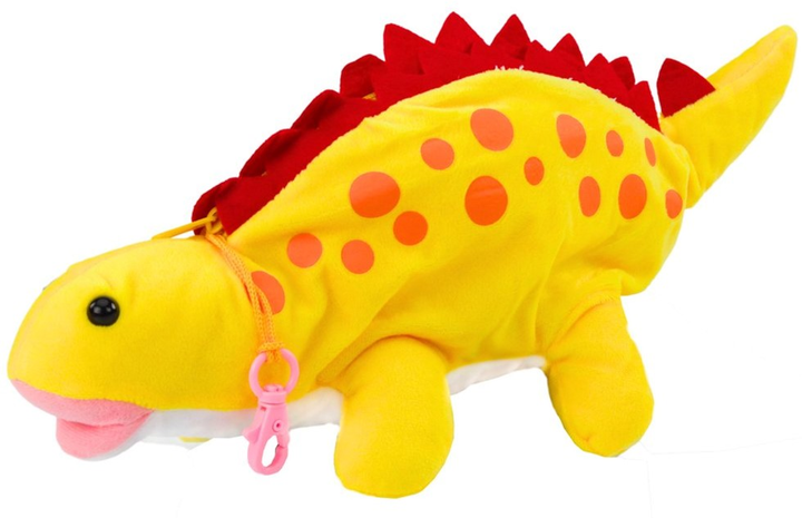 М'яка іграшка Lean Toys Динозавр з відділом для зберігання Жовтий 34 см 16699 (5905884452851) - зображення 1