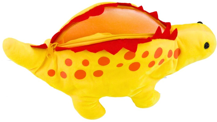 М'яка іграшка Lean Toys Динозавр з відділом для зберігання Жовтий 34 см 16699 (5905884452851) - зображення 2