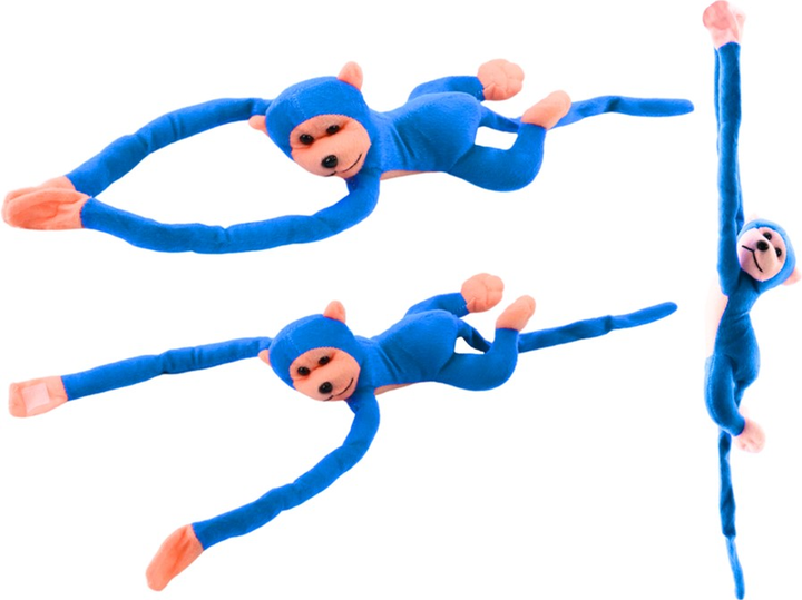 М'яка іграшка Lean Toys Мавпа зі звуком Блакитна 60 см 16805 (5905884451229) - зображення 4