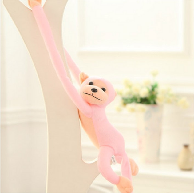 М'яка іграшка Lean Toys Мавпа зі звуком Рожева 60 см 16806 (5905884451236) - зображення 5