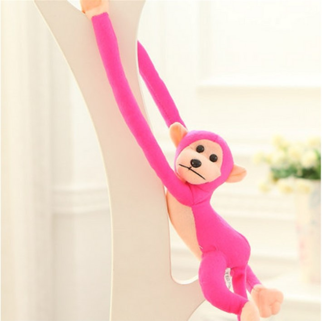 М'яка іграшка Lean Toys Мавпа зі звуком Темно-рожева 60 см 16807 (5905884451243) - зображення 5