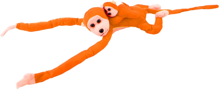 М'яка іграшка Lean Toys Мавпа з дитинчам Помаранчева 70 см 16832 (5905884451496) - зображення 2
