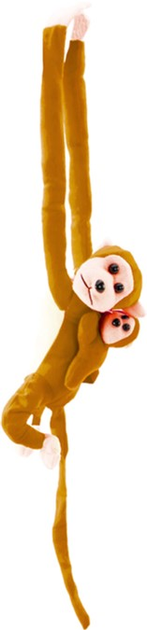 Maskotka Lean Toys Małpka z dzieckiem Jasnobrązowa 70 cm 16833 (5905884451502) - obraz 1