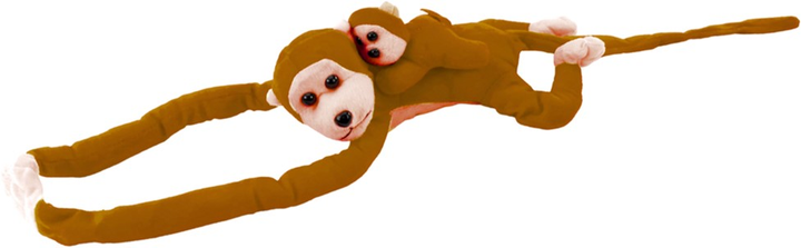 Maskotka Lean Toys Małpka z dzieckiem Ciemnobrązowa 70 cm 16834 (5905884451519) - obraz 1