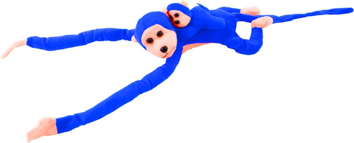 М'яка іграшка Lean Toys Мавпа з дитинчам Блакитна 90 см 16835 (5905884451526) - зображення 2