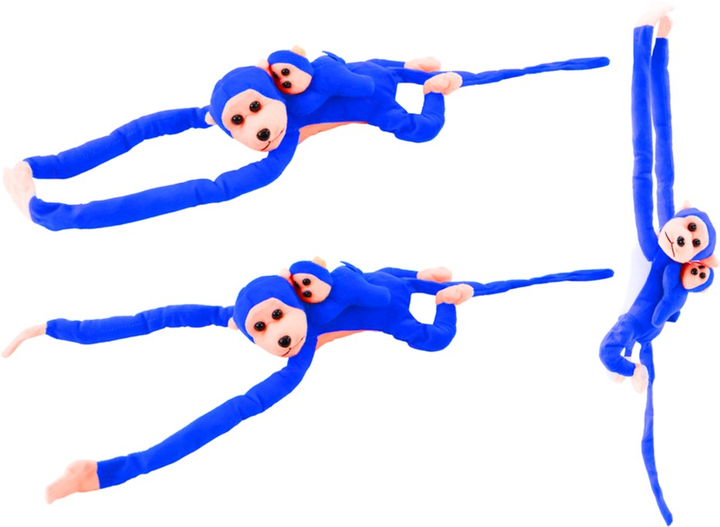 М'яка іграшка Lean Toys Мавпа з дитинчам Блакитна 90 см 16835 (5905884451526) - зображення 4