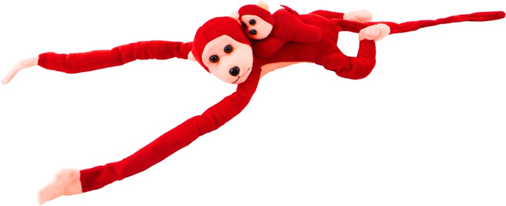 Maskotka Lean Toys Małpka z dzieckiem Czerwona 90 cm 16838 (5905884451557) - obraz 2