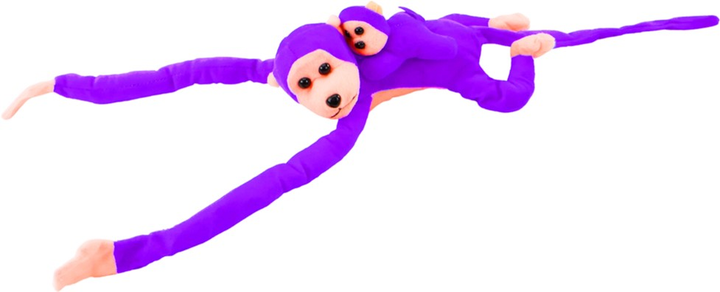 Maskotka Lean Toys Małpka z dzieckiem Fioletowa 90 cm 16839 (5905884451564) - obraz 2