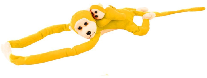 Maskotka Lean Toys Małpka z dzieckiem Żółta 90 cm 16841 (5905884451588) - obraz 3