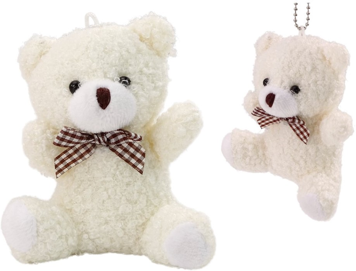 Maskotka-breloczek Lean Toys Miś Biały 10 cm 17470 (5905991003007) - obraz 2