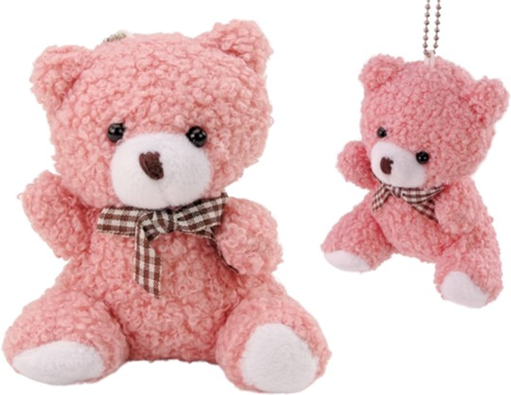М'яка іграшка-брелок Lean Toys Ведмедик Рожевий 10 см 17471 (5905991003014) - зображення 2