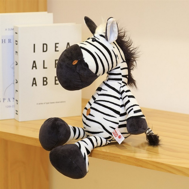 М'яка іграшка Lean Toys Зебра Чорно-біла 25 см 22186 (5905991045427) - зображення 2