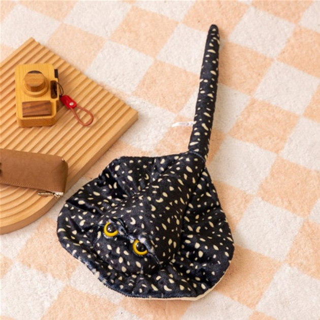 Maskotka-przytulanka Lean Toys Płaszczka Czarna w kropki 50 cm 22376 (5905991047322) - obraz 2