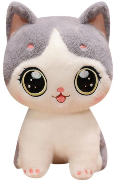 М'яка іграшка Lean Toys Котик Біло-Сірий 21 см 22115 (5905991044710) - зображення 1