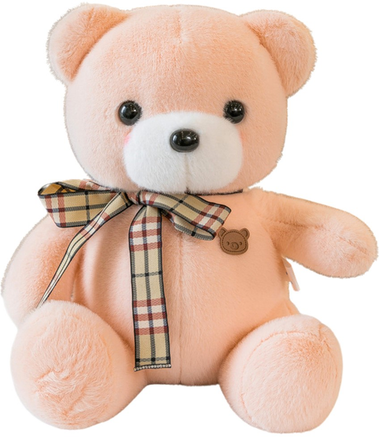 М'яка іграшка Lean Toys Ведмедик з бантом Кремовий 23 см 22122 (5905991044789) - зображення 1