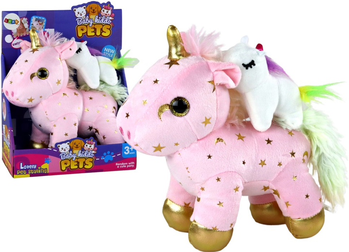 Maskotka muzyczna Lean Toys Jednorożec Różowy w Gwiazdki 17692 (5905991005421) - obraz 4