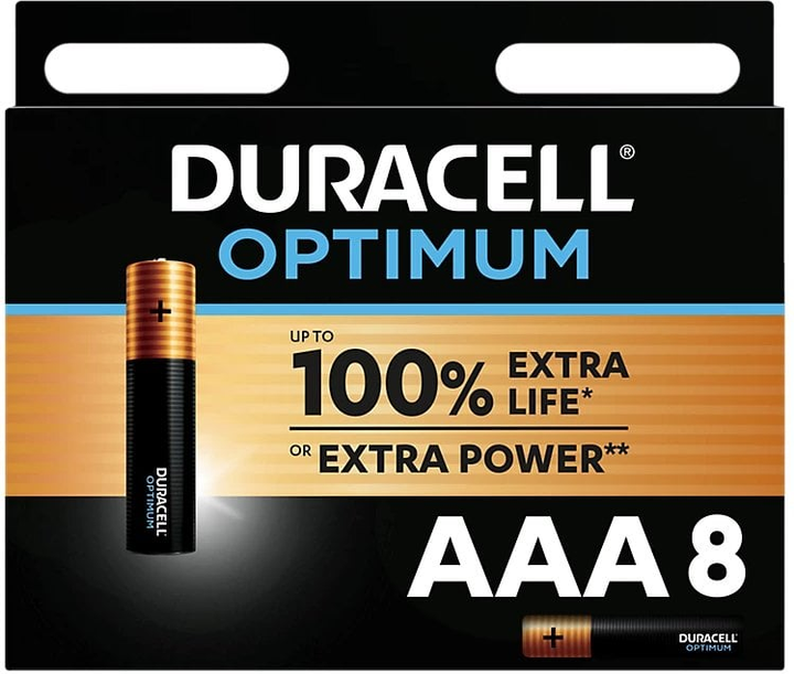Baterie Duracell Optimum AAA LR03 1.5V 8 szt. (5000390000000) - obraz 1