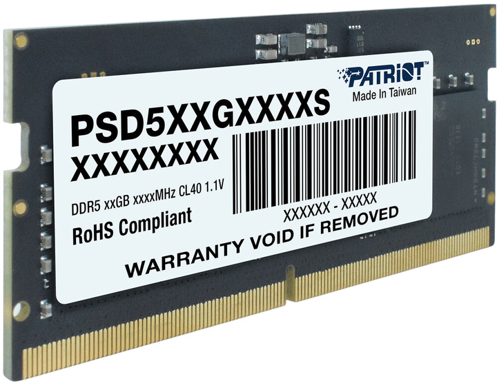 RAM Patriot SO-DIMM DDR5-4800 32768MB PC5-38400 (7D5A48BC80K00200PT) - obraz 2