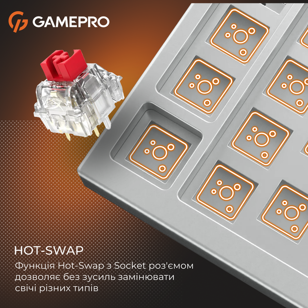 Клавиатура проводная GamePro Genesis Silverlight MK116 USB Grey - изображение 10