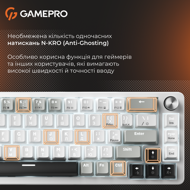 Клавиатура проводная GamePro Genesis Silverlight MK116 USB Grey - изображение 12