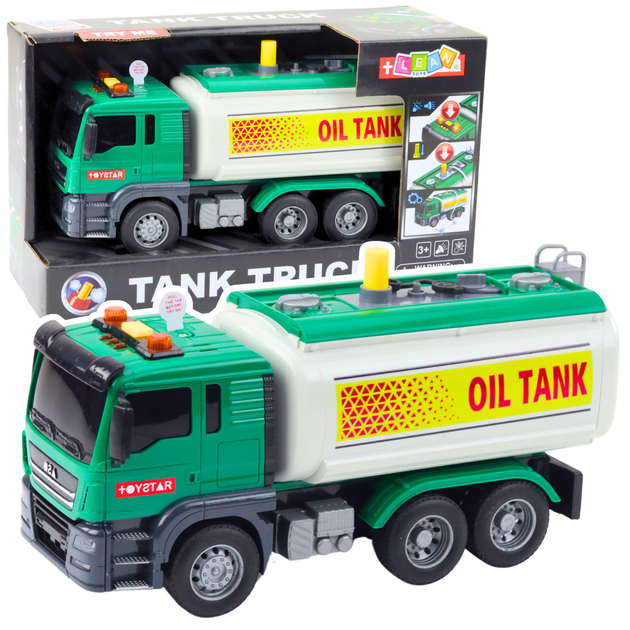 Ciężarówka cysterna Lean Toys z wodą ze światłami i dźwiękami 1:14 Zielona (21446) (5905991038429) - obraz 2