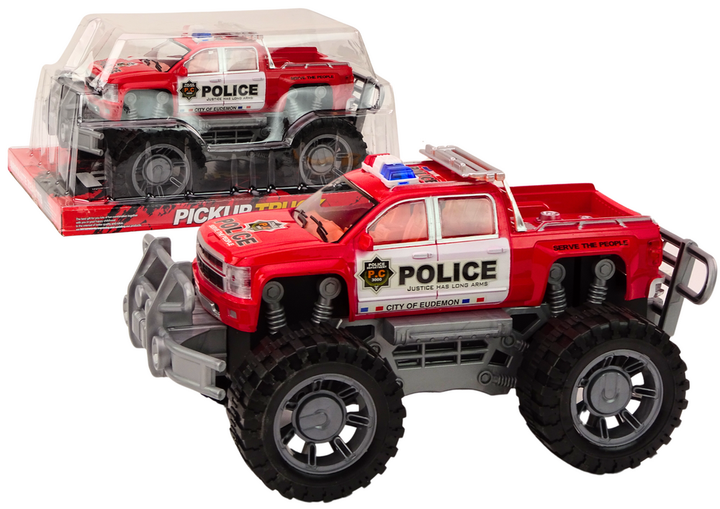 Samochód policyjny Lean Toys Pickup z napędem Czerwony (19133) (5905991017967) - obraz 2
