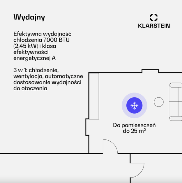 Klarstein Aero Ring 7K Smart мобильный кондиционер 3 в 1 с голосовым управлением, 7000 BTU, для помещения - изображение 3
