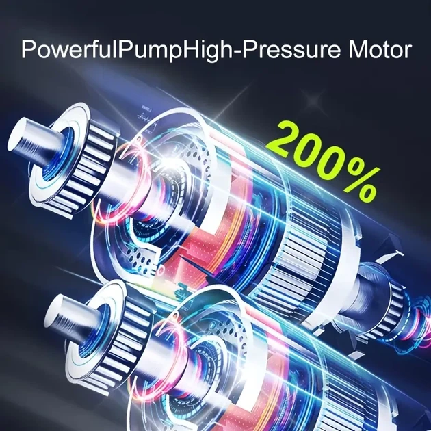 Переносний повітряний компрессор VC027 150 PSI з аккумулятором 6000 мАг та LEDдисплеєм - зображення 4