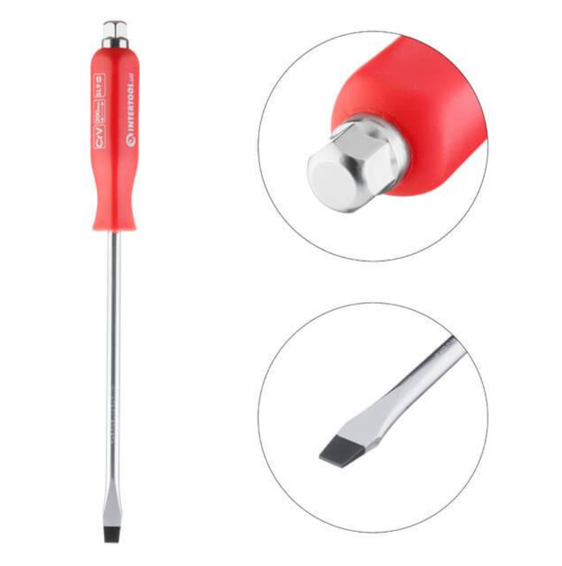 Отвертка Intertool шлицевая ударная SL9 х 200 мм (HT-0485) - Фото 2 Отвертка Intertool шлицевая ударная SL9 х 200 мм (HT-0485) - изображение 2