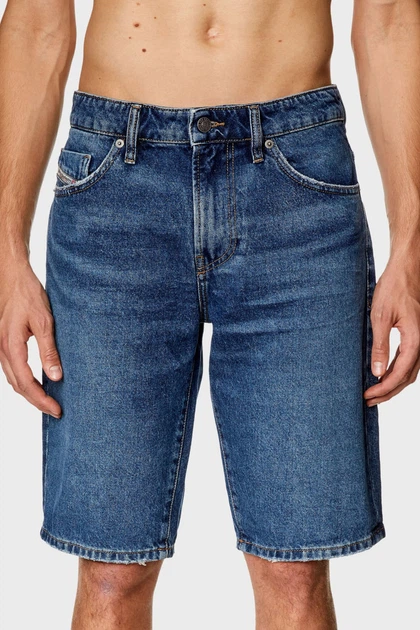 Мужские джинсовые шорты DIESEL SLIM-SHORT Синий (A06750 blue lav25 (W32)) - изображение 4