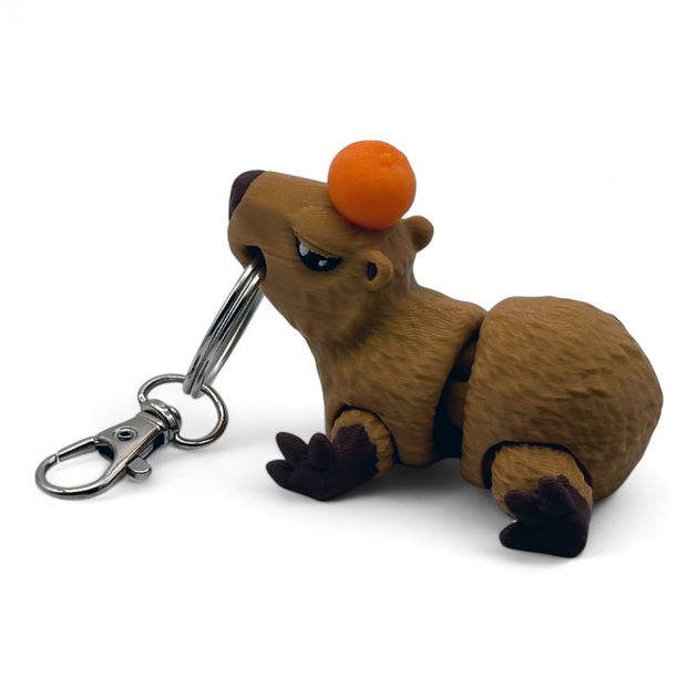 Игрушка-брелок для ключей Капибара с апельсином [FDM-печать] - изображение 2
