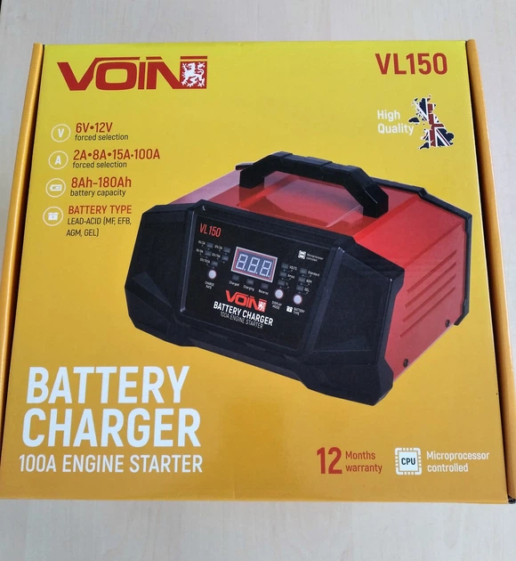 Пуско-зарядний пристрій VOIN VL-150 6-12V/2A-8A-15A/Start-100A/20-180AHR/LCD індик. (VL-150) - изображение 2