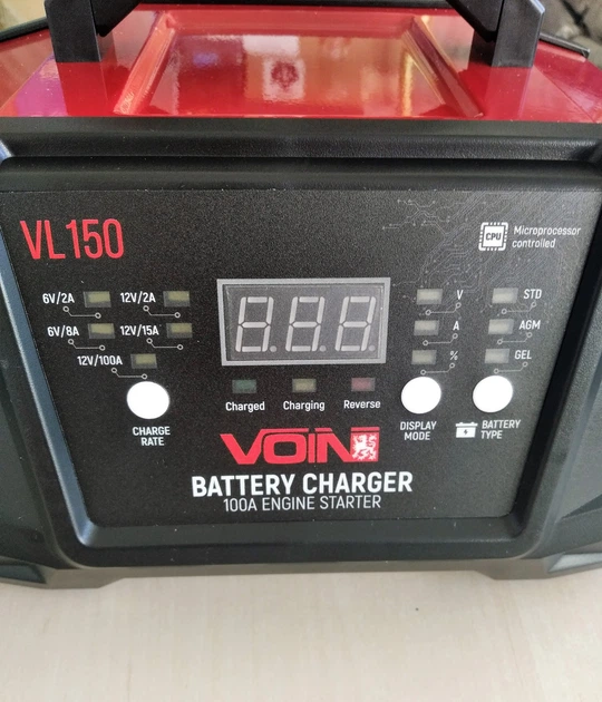 Пуско-зарядний пристрій VOIN VL-150 6-12V/2A-8A-15A/Start-100A/20-180AHR/LCD індик. (VL-150) - изображение 3