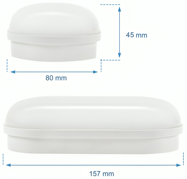 Вуличний&nbsp;настінно-стельовий світильник ETRON Communal 10Вт IP65 овальний 5000K (1-ECP-503-E) - зображення 4