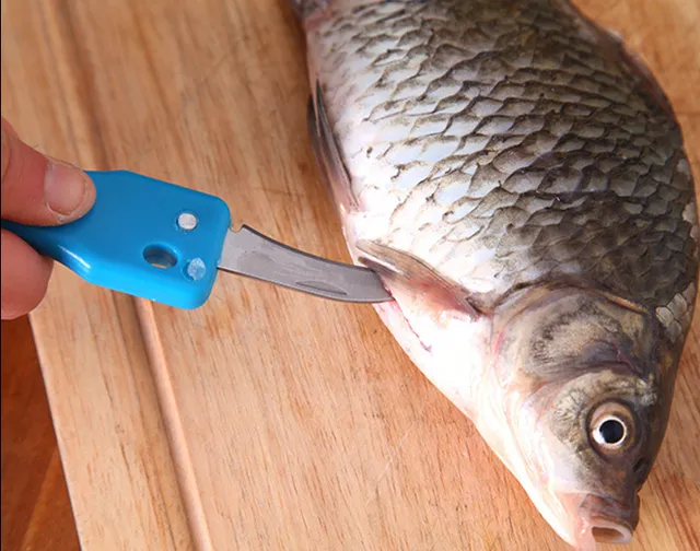 Рибочистка з ножем та контейнером Killing-fish Knife синя - зображення 5