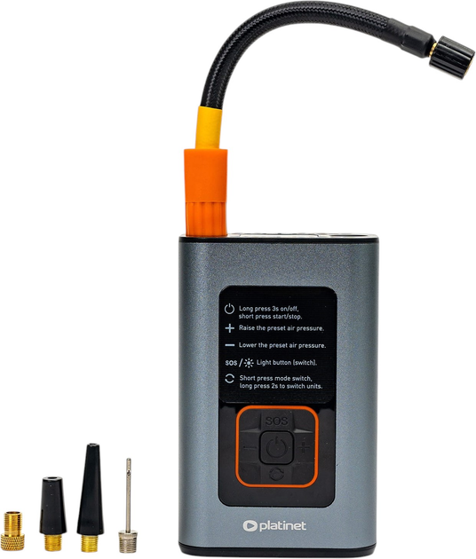 Kompresor Platinet Tire Compressor 3-in-1 Pump Light Power Bank 10bar 4000mah (PTC22) - obraz 6