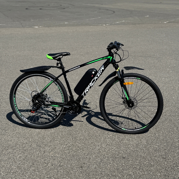 Велосипед с Е-комплектом 29" Tracker 2024 Рама 18" black-green 500w 48v 10 ah/ до 35 км запас хода+дисплей LSD-1+PAS-асистент+круиз-контроль - Фото 3 Велосипед с Е-комплектом 29" Tracker 2024 Рама 18" black-green 500w 48v 10 ah/ до 35 км запас хода+дисплей LSD-1+PAS-асистент+круиз-контроль - изображение 3