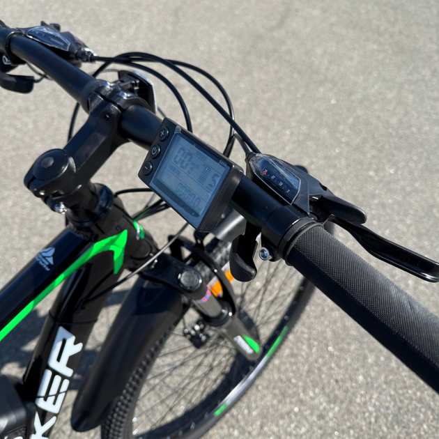Велосипед с Е-комплектом 29" Tracker 2024 Рама 18" black-green 500w 48v 10 ah/ до 35 км запас хода+дисплей LSD-1+PAS-асистент+круиз-контроль - Фото 4 Велосипед с Е-комплектом 29" Tracker 2024 Рама 18" black-green 500w 48v 10 ah/ до 35 км запас хода+дисплей LSD-1+PAS-асистент+круиз-контроль - изображение 4