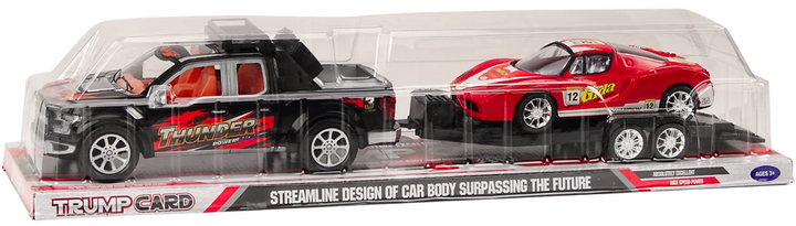 Zestaw zabawek Lean Toys Auto pickup z lawetą naczepą + Pojazd sportowy terenowy (18734) (5905991017929) - obraz 1