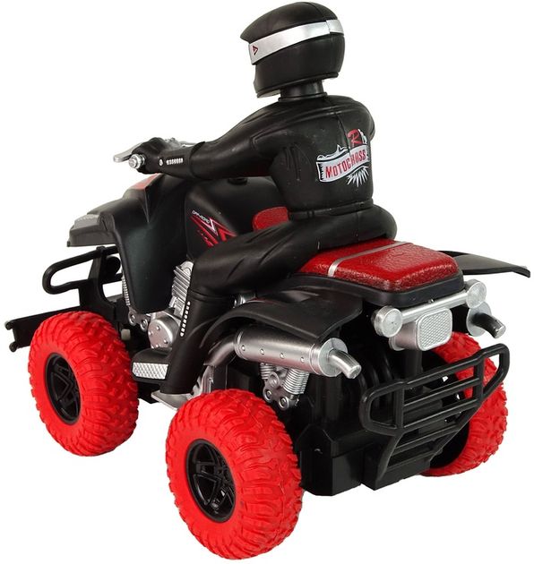 Quad zdalnie sterowany Lean Toys 1:18 Czarno-czerwony 21x20x13 cm (10996) (5905679070840) - obraz 3
