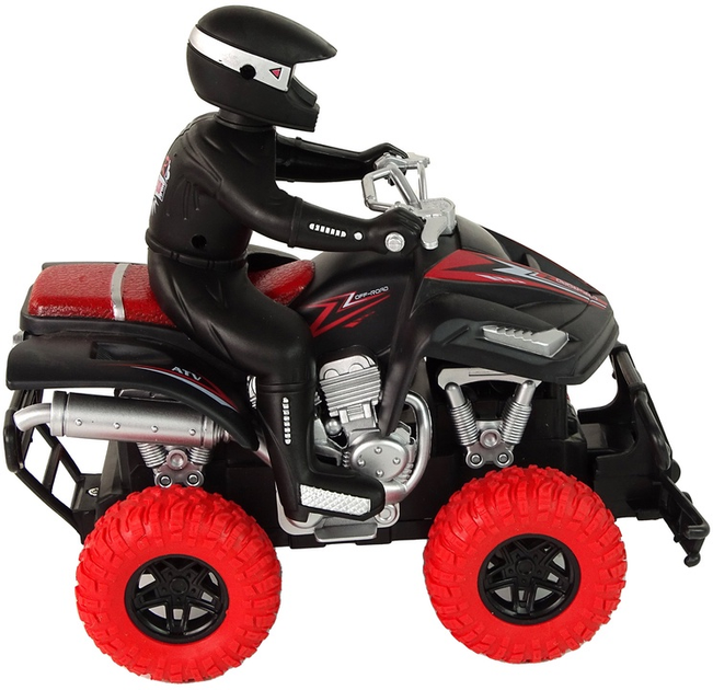 Quad zdalnie sterowany Lean Toys 1:18 Czarno-czerwony 21x20x13 cm (10996) (5905679070840) - obraz 4