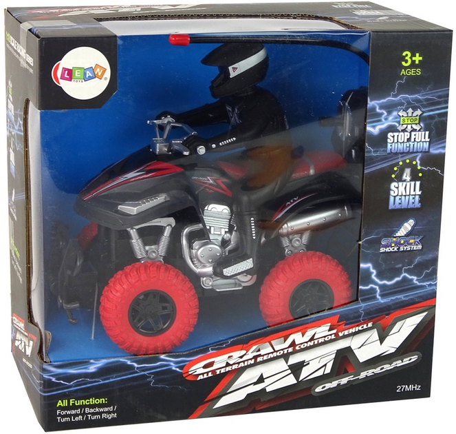 Quad zdalnie sterowany Lean Toys 1:18 Czarno-czerwony 21x20x13 cm (10996) (5905679070840) - obraz 6