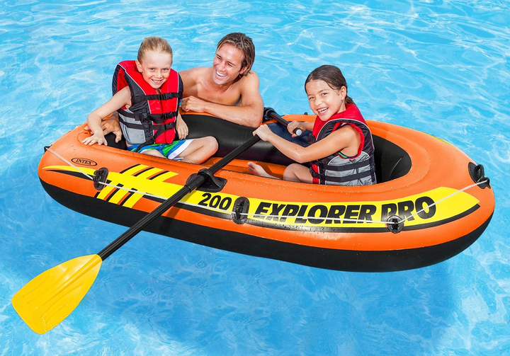 Ponton dmuchany Intex Explorer Pro Set 200 196 x 102 x 33 cm 58357 Pomaranczowy (0078257583577) - obraz 2