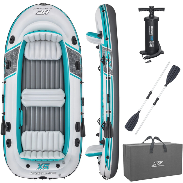 Надувний човен Bestway Hydro-Force Adventure Elite X5 364 x 166 см 65159 (6941607357996) - зображення 1