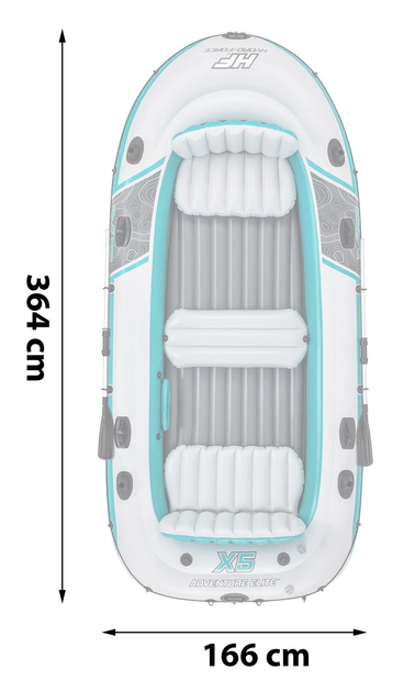 Надувний човен Bestway Hydro-Force Adventure Elite X5 364 x 166 см 65159 (6941607357996) - зображення 7