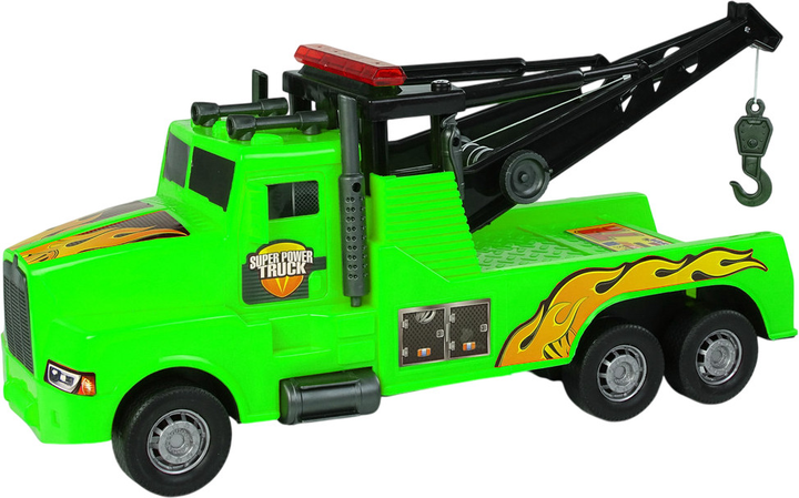 Ciężarówka holownicza Lean Toys Pomoc drogowa z liną 1:10 Zielona (9850) (5904204757737) - obraz 3