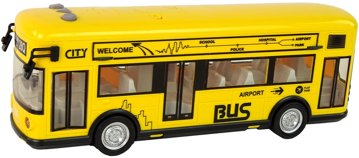 Міський автобус Lean Toys з інерційним приводом 1:18 жовтий (15478) (5905515358569) - зображення 3